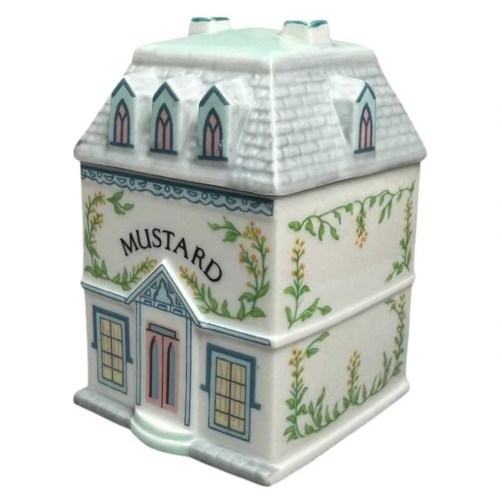 Vintage Mustard The Lenox Spice Village FinePorcelain House Jar 1989 Replacement